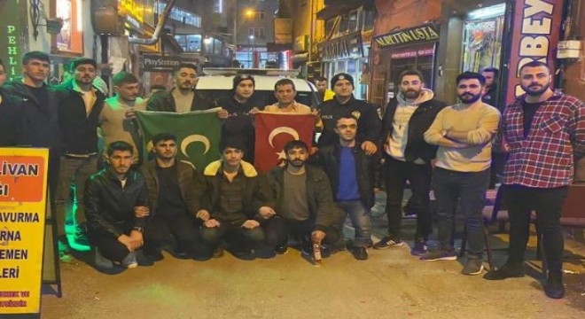  Kavga ihbarı yapıp.  polis haftasını kutladılar